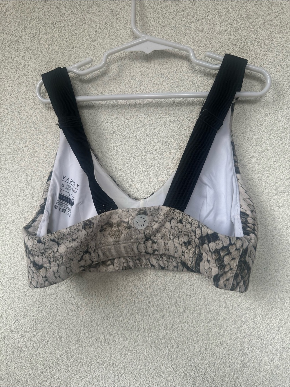 Varley Snake Print Sports Bra Size Small Performance First Racerback - Picture 3 of 6